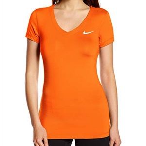 Nike orange short sleeve fitted dri fit XS